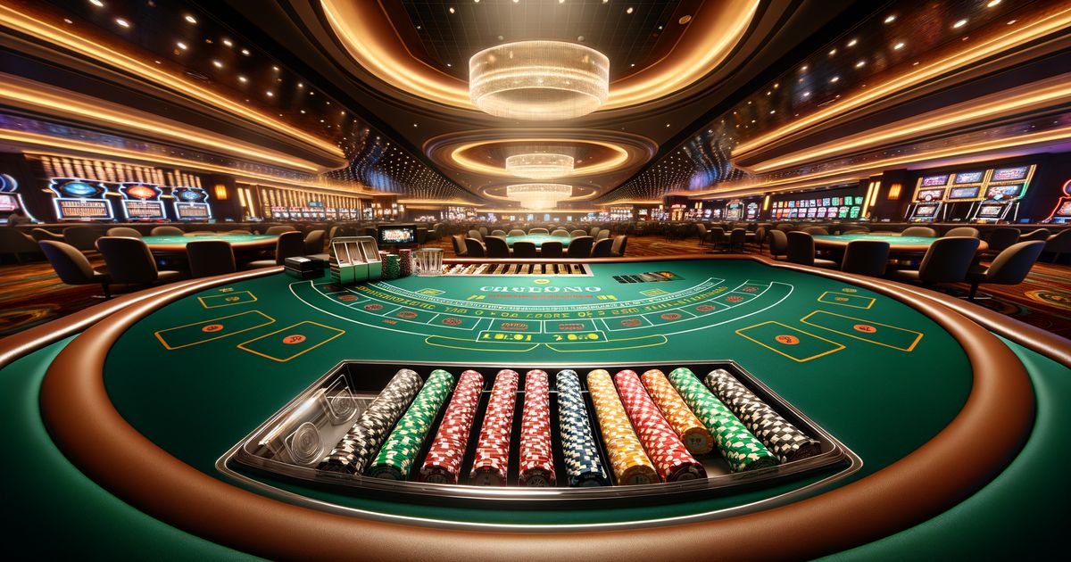 Professional live dealer at blackjack table with HD camera setup